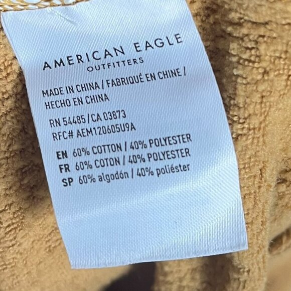 American Eagle Women's‎ Small Hoodie Tan Yellow Legging Fit Comfy Lounge Soft - Picture 5 of 5